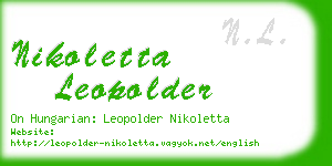nikoletta leopolder business card
